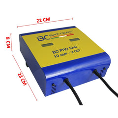 BC PRO 10x2 - Caricabatteria professionale a 2 uscite, 10 Amp - BC Battery Italian Official Website