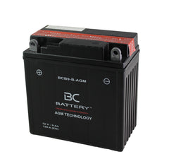 BCB9-B-AGM | Batterie moto AGM , YB9-B, 12 V, 9 Ah, CCA : 120 A, 135 x 75 x 138 mm
