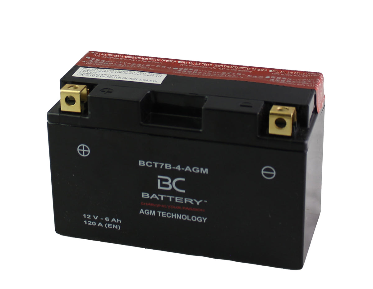 BCT7B-4-AGM | Batterie moto AGM , YT7B-BS, 12 V, 6 Ah, CCA : 120 A, 150 x 65 x 93 mm