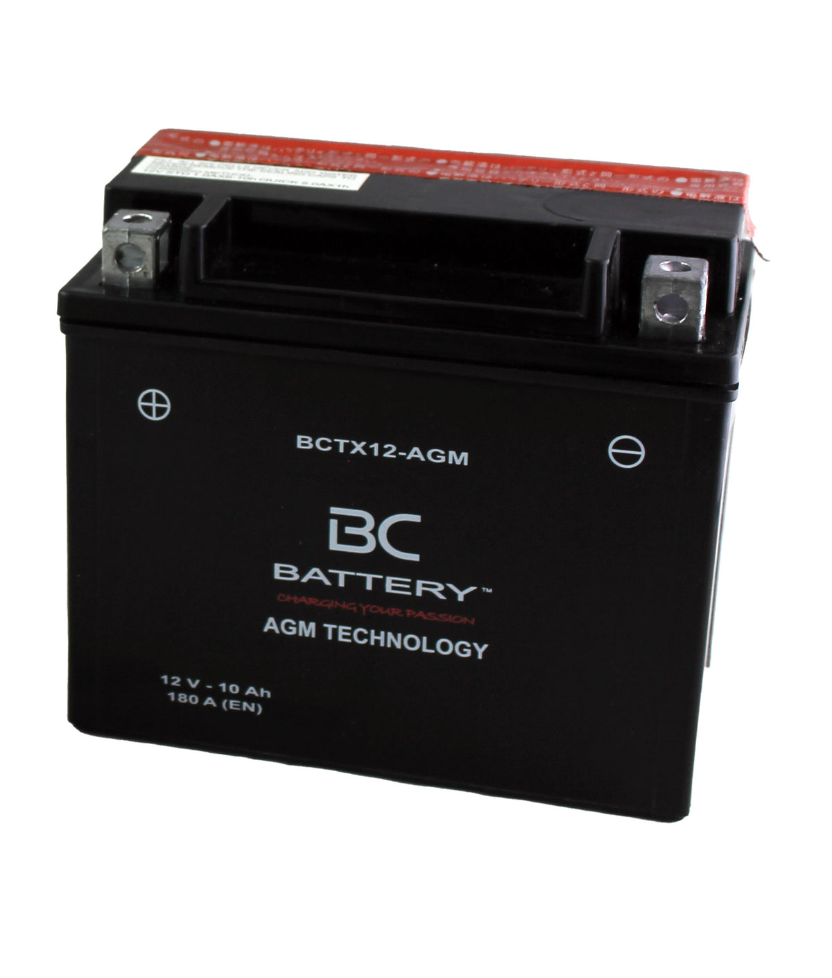 BCTX12-AGM | Batterie moto AGM , YTX12-BS, 12 V, 10 Ah, CCA : 180 A, 150 x 87 x 130 mm