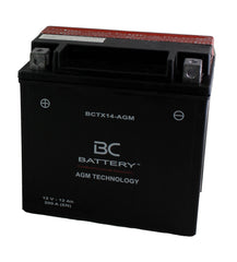BCTX14-AGM | Batterie moto AGM , YTX14-BS, 12 V, 12 Ah, CCA : 200 A, 150 x 87 x 146 mm