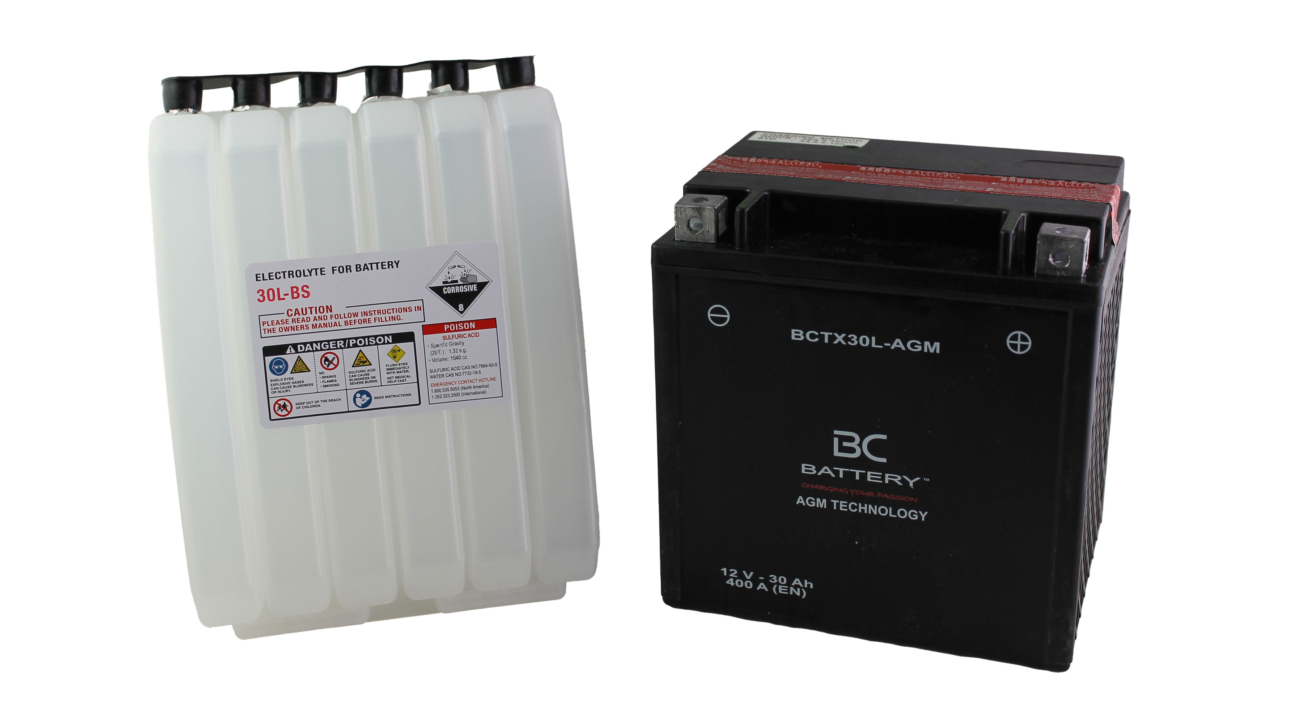 BCTX30L-AGM | Batterie moto AGM , YIX30L-BS, 12 V, 30 Ah, CCA : 400 A, 167 x 126 x 174 mm