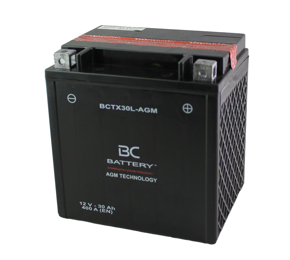 BCTX30L-AGM | Batterie moto AGM , YIX30L-BS, 12 V, 30 Ah, CCA : 400 A, 167 x 126 x 174 mm