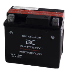 BCTX5L-AGM | Batterie moto AGM , YTX5L-BS, 12 V, 4 Ah, CCA : 80 A, 113 x 70 x 105 mm