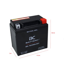 BCTX5L-GEL| Batteria Moto al GEL,YTX5L-BS, 12V, 4Ah, CCA:80 Amp, 113x70x105mm - BC Battery Italian Official Website