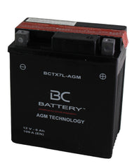 BCTX7L-AGM | AGM-Motorradbatterie, YTX7L-BS, 12 V, 6 Ah, CCA: 100 Ampere, 150 x 70 x 130 mm