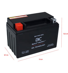 BCTX9-GEL| Batteria Moto al GEL,YTX9-BS, 12V, 8Ah, CCA:135Amp,150x87x105mm - BC Battery Italian Official Website