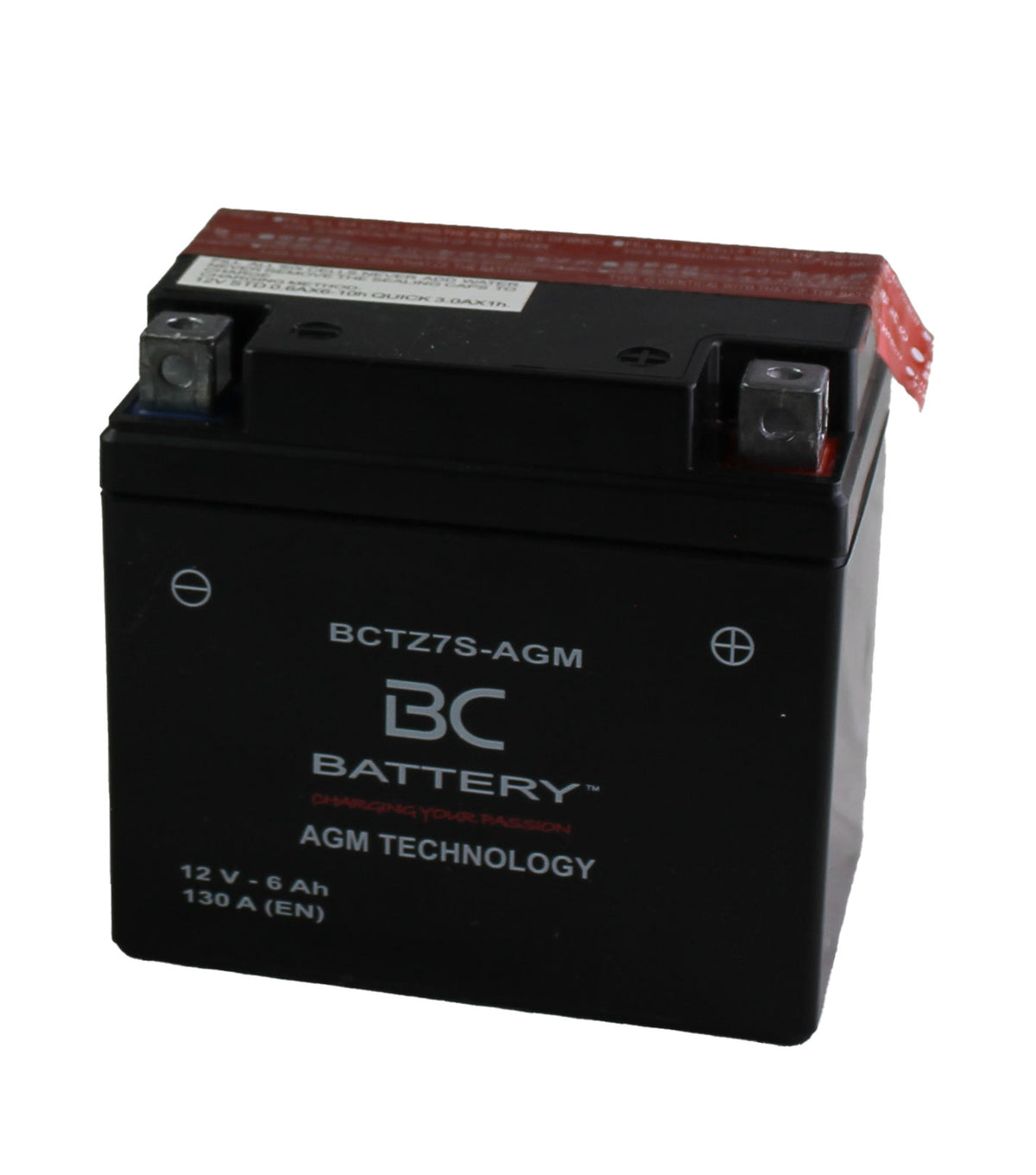 BCTZ7S-AGM | Batterie moto AGM , YTZ7S, 12 V, 6 Ah, CCA : 130 A, 113 x 70 x 105 mm