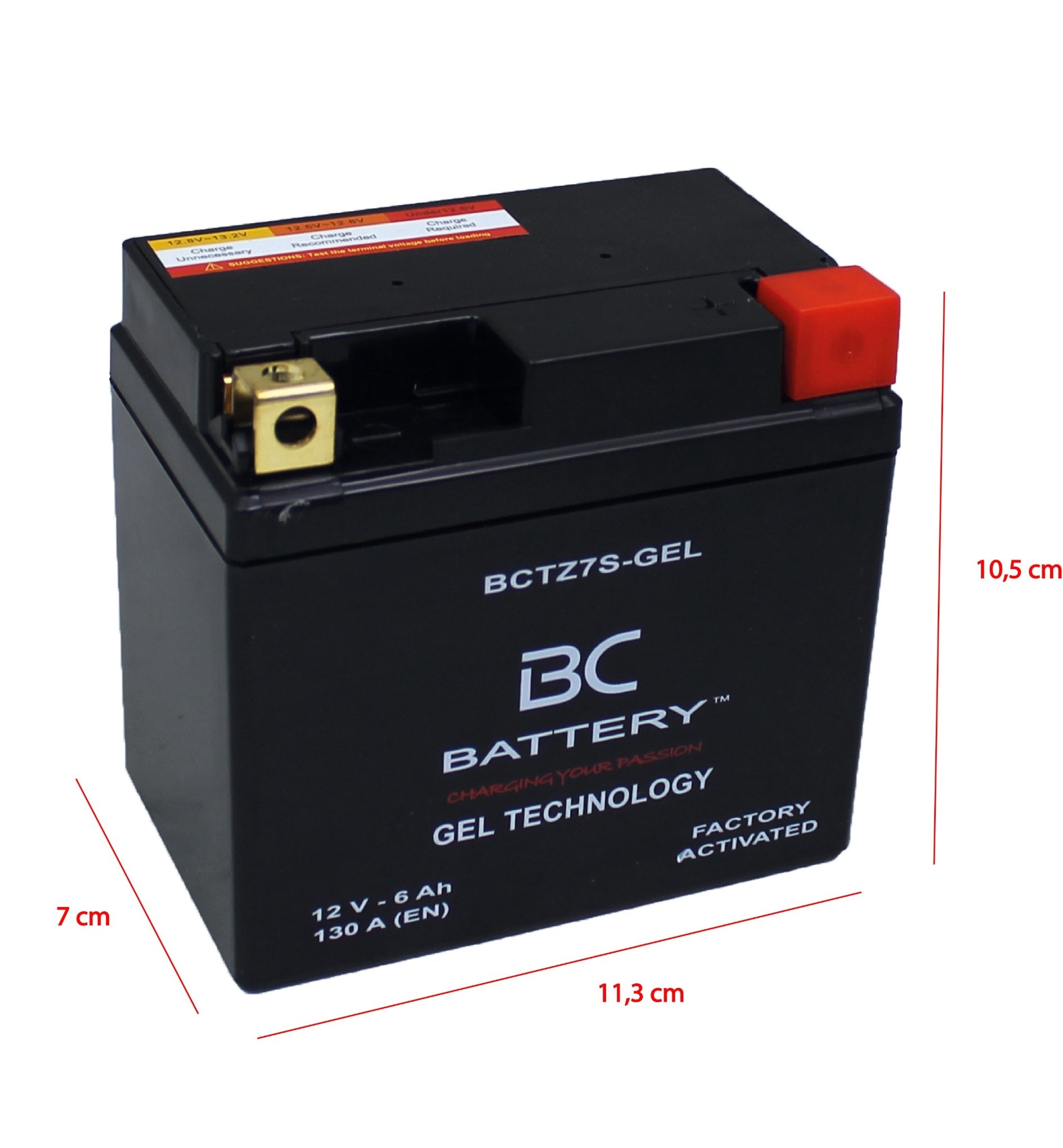 BCTZ7S-GEL| Batteria Moto al GEL,YTZ7S, 12V, 6Ah, CCA:130Amp, 113x70x105mm - BC Battery Italian Official Website