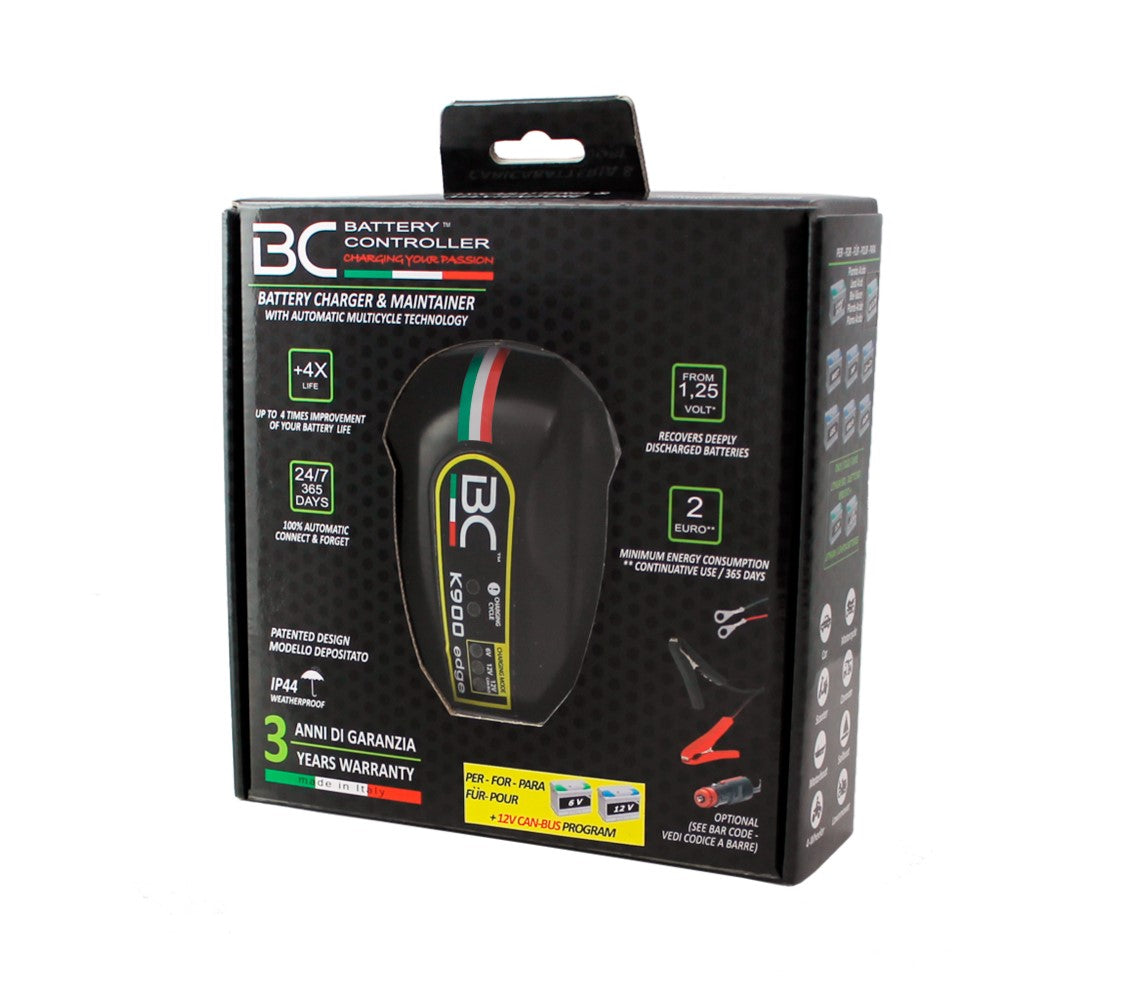 BC Battery Controller K900 EDGE - Caricabatteria/Mantenitore 1A Per Moto, Scooter, Batterie 6V/12V CAN-BUS - Foto 5